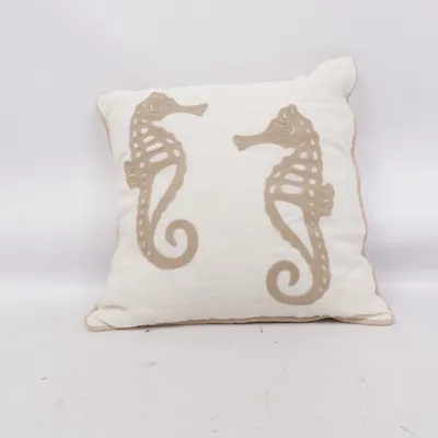 Pyntepude (Hvid, Beige) fra Loberon Linned, Polyester