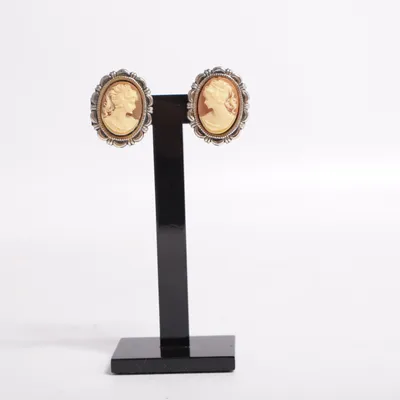 Øreringe (Sølv, Beige) Ukendt metal
