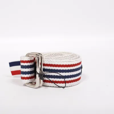 Bælte (Hvid, Rød, Blå) fra Brooks Brothers Acetat, Bomuld, Læder, Polyamid