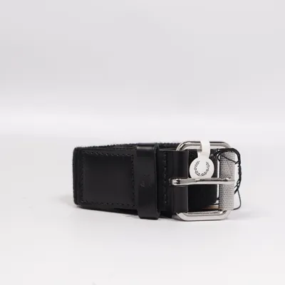 Belt (Textured Weave Belt) from Fred Perry Leather, Polyester, Viscose