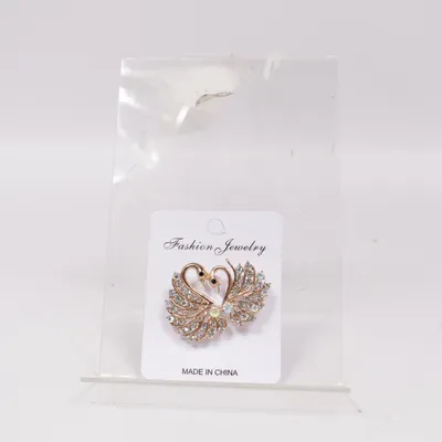 Brooch (Schwan Herz, Swarovski) from Fashion Jewelry Unknown metal