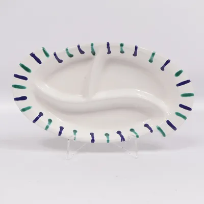 Serving platter (White, Blue, Green) from Gmundner Keramik