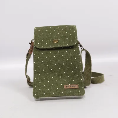 Mobile bag (Green, White) from No Name Cotton, Polyester