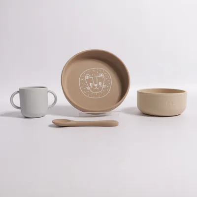 Children's dinner sets (Gray, Brown, Beige) from Reer