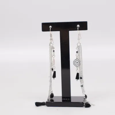 Earrings (Silver, Black) from I Am Unknown metal
