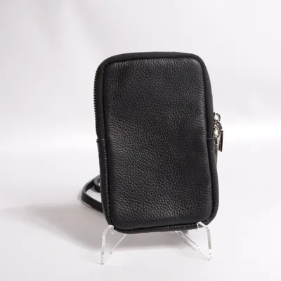Mobile bag (Black) from Made in italy Leather