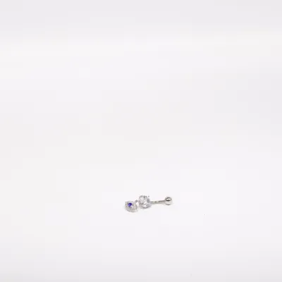 Piercingsmycke (Silverfärgad, Blå, Vit) Okänd metall