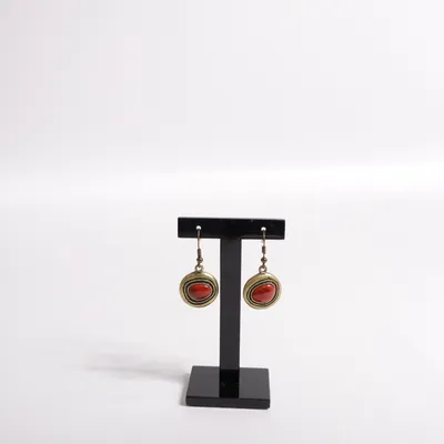 Earrings (Red, Brown) from Die Pampi Unknown metal