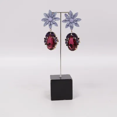 Earrings (Purple, Red, Blue) Unknown metal