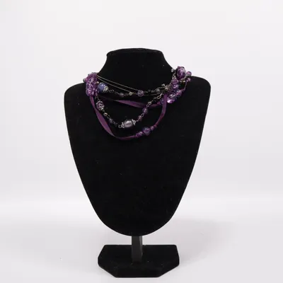 Halsband (Lila, Svart) Okänd metall