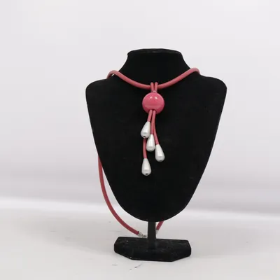 Halskæde (Pink, Sølv) fra Bijoux Ukendt metal