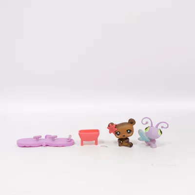 Toy figurine (Purple, Brown, Pink) from Littlest Pet Shop