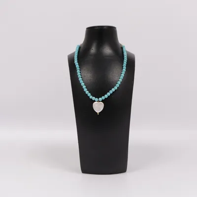 Necklace (Turquoise, White) Unknown metal