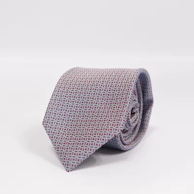 Tie (Blue, Red, Gray) from Hermès Silk