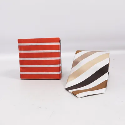 Tie (Brown, White) from Travelmaster Silk