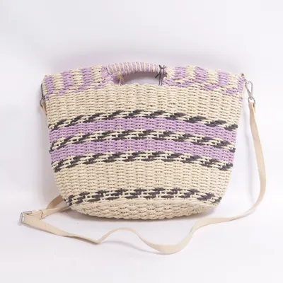 Beach bag (Beige, Purple, Black) from Deichmann