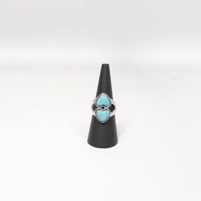 Ring (Herzen Türkis) Unbekanntes Metall