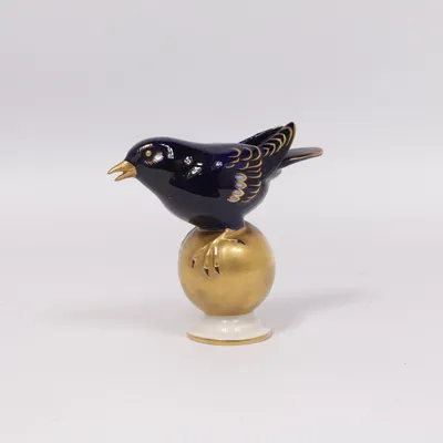 Figurine (Blue, Gold) from Volkstedt