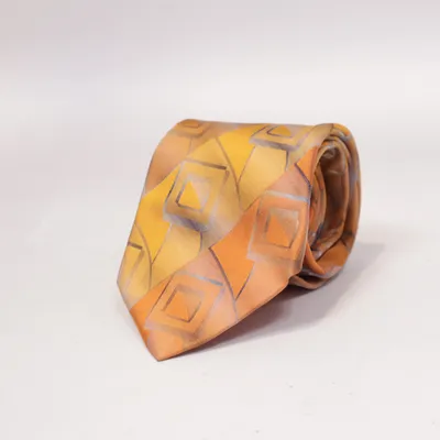 Tie (Yellow, Orange, Multicolored) from Jean Carriére Silk
