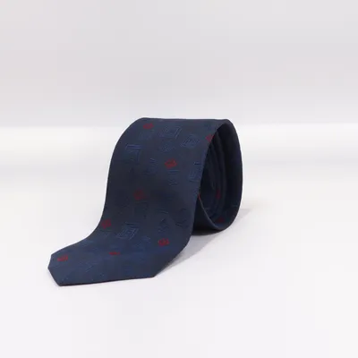 Krawatte (Blau, Rot) von Pierre Balmain Seide