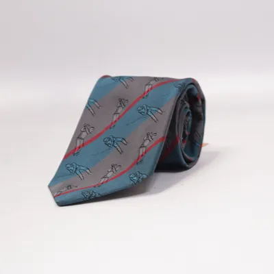 Tie (Gray, Blue, Red) from Hemley Silk