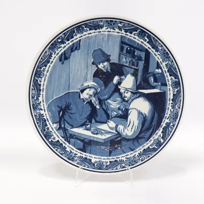 Muurplaat (Blauw, Wit)