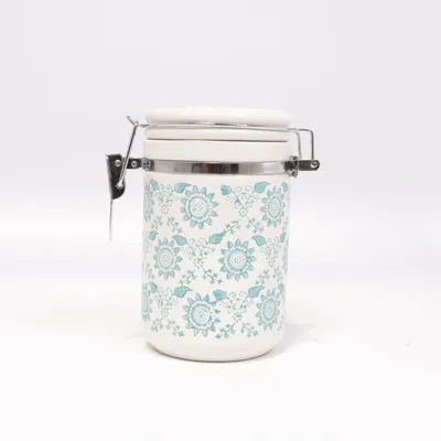 Bocal en verre (Blanc, Bleu) de Boleslawiec