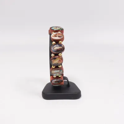 Bracelet (Brown, Gold, Multicolored) Wood