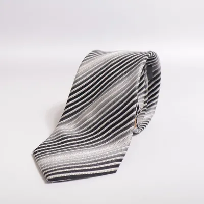 Cravate (Noir, Gris) de Monti Soie