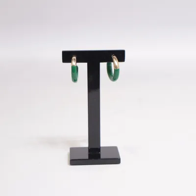 Örhängen (Grön, Guldfärgad) Okänd metall