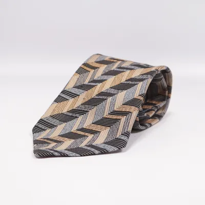 Stropdas (Blauw, Beige, Zwart) van Prochownick Zijde