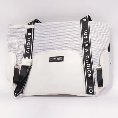 Handbag (White, Black) from Hispanitas Cotton, Polybutylene, Polyester, Polyurethane