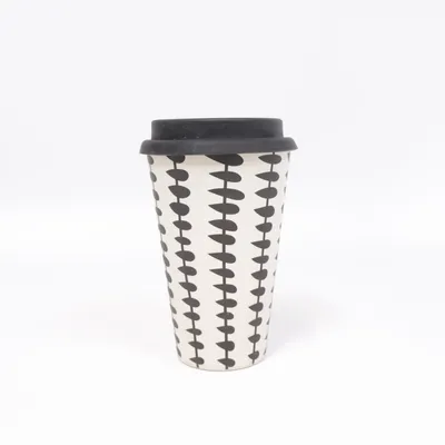 Takeaway mug (Beige, Black) from Nordal
