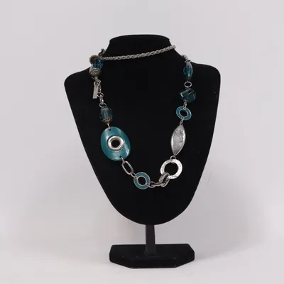 Necklace (Blue, Silver) from Miss H. Unknown metal