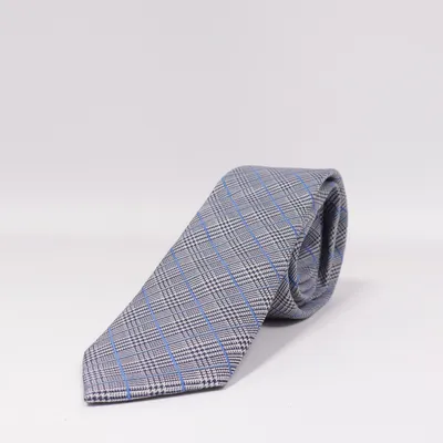 Cravate (Gris, Bleu) de Ted Lapidus Soie