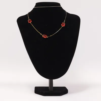 Necklace (Red, Gold) Unknown metal