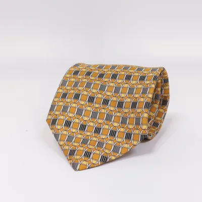 Stropdas (Geel, Blauw, Wit) van Yves Saint Laurent Zijde