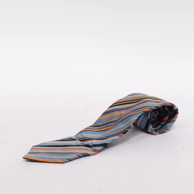Stropdas (Blauw, Oranje, Grijs) van Genesis Zijde
