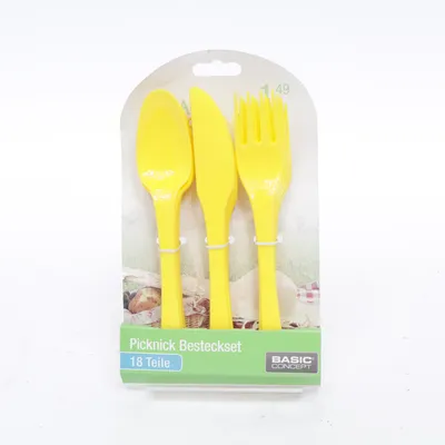 Couverts à pique-nique (Jaune) de Basic Concept