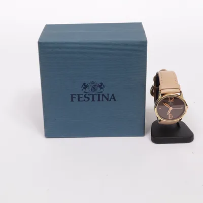 Armbandsur (Beige, Brun, Guldfärgad) från Festina