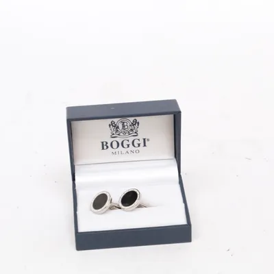 Manchetknapper (Sort, Sølv) fra Boggi Milano Ukendt metal