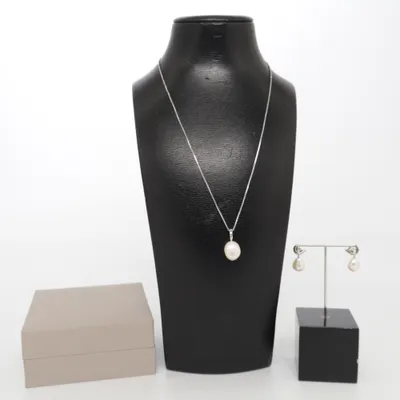 Schmuckset (Silber, Weiß) von Hallbergs Guld Silber