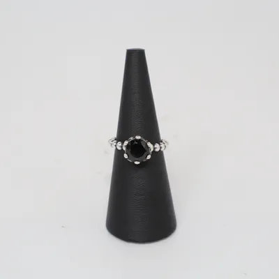 Bague (Argent, Noir) de Pandora Argent, Métal inconnu