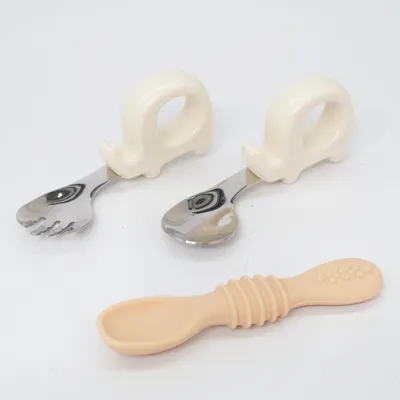 Kinderbestek (Beige, Zilver)