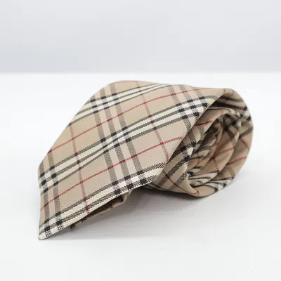 Cravate (Beige, Noir, Rouge) de Burberry Soie