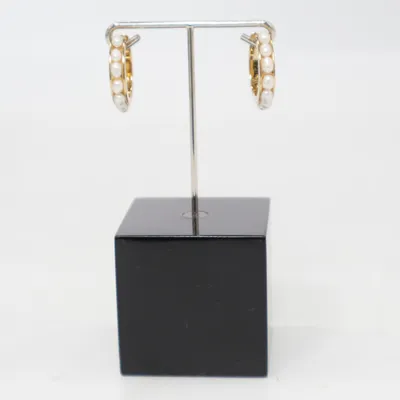 Earrings (Gold, White) from Bruna Silver