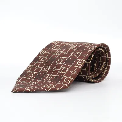Cravate (Marron) de Hermès Soie