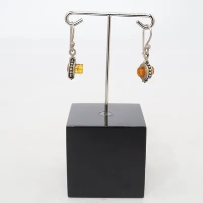 Boucles d'oreilles (Argent, Orange) Argent