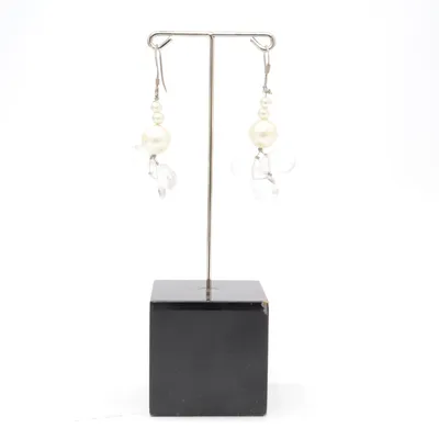 Earrings (White, Silver, Transparent) Silver