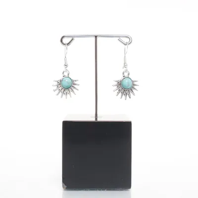 Earrings (Silver, Turquoise) Silver